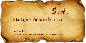 Steiger Annamária névjegykártya