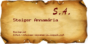 Steiger Annamária névjegykártya